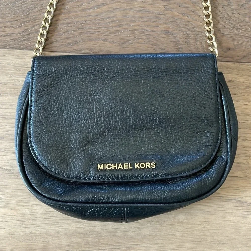 Michael Kors Small Black Leather Crossbody Bag